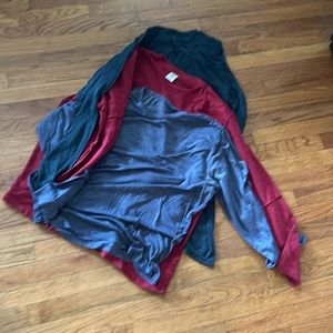 3 XL Long Sleeve Ski Undershirts various colors